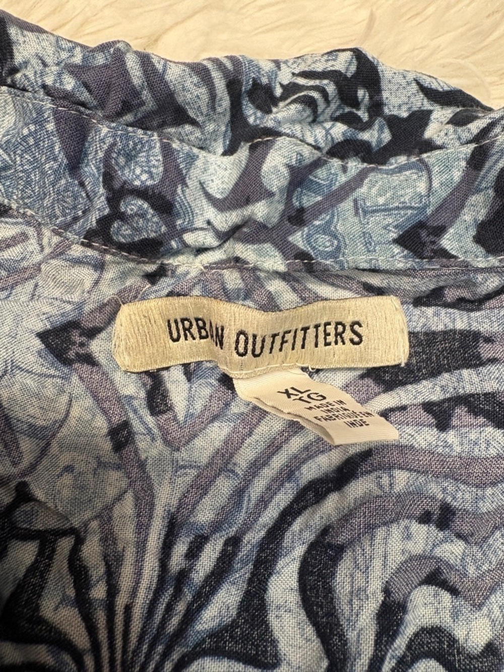 Urban Outfitters UO Dean Printed Shirt Dress Blue - Picture 4 of 5